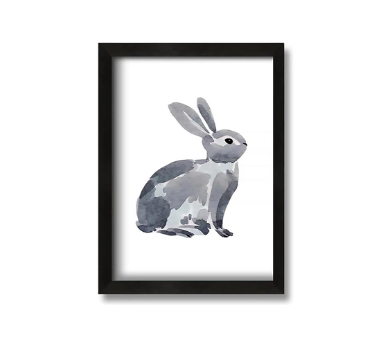 Grey Rabbit - Picture Frame Graphic Art on Canvas
