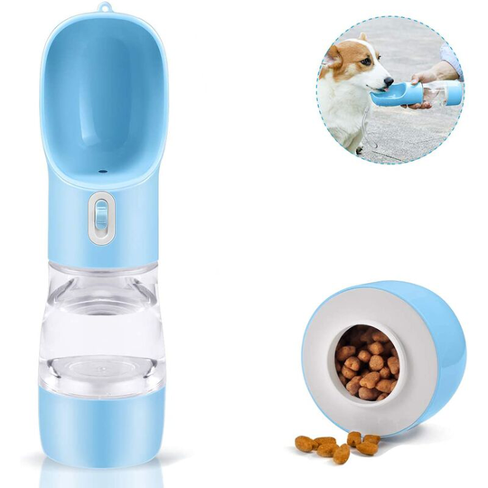 Dog Water Bottle, Portable Dog Water Bottle, Multifunctional Pet Water Bottle for Dogs and Cats, Travel Dog Water Bottle with Snack Bottle