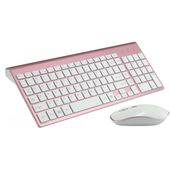 Ilovemilan - usb wireless keyboard and mouse set ultra-thin silent desktop notebook office mouse and keyboard (rose gold)