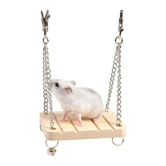 Perle Raregb - Wooden house hamster toy wooden hamster squirrel mouse small pet hamster toy swing wooden hammock small animal parrot hanging platform