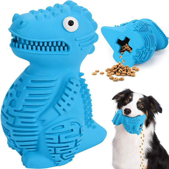 Indestructible Big Dog Toy, Rubber Interactive Chew Toys, Toothbrush for Medium Large Pet Puppy (Blue)