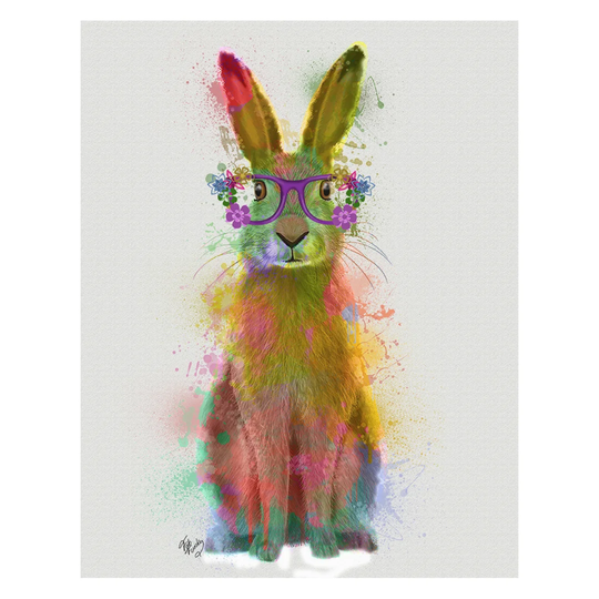 Rabbit Rainbow Splash 1 - Unframed Graphic Art Print on Paper