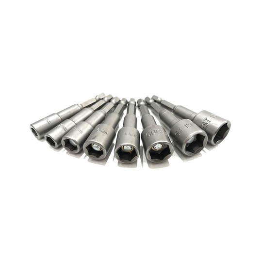 Magnetic socket nut driver set 8 pcs, 6-13 mm, 1/4 hex shank (GB-0041) - Gobest
