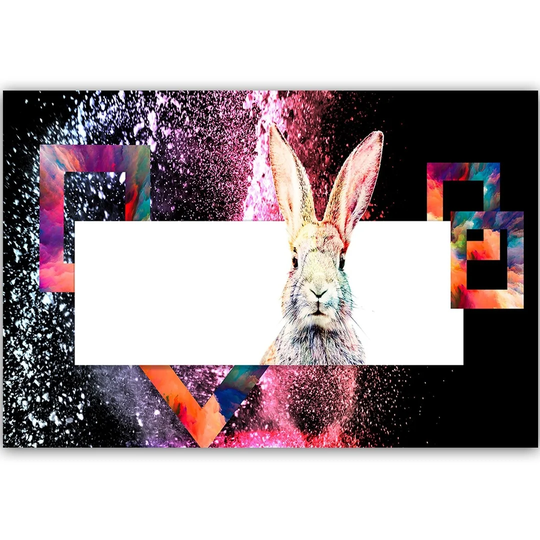 'Coloured Rabbit' - Wrapped Canvas Graphic Art Print