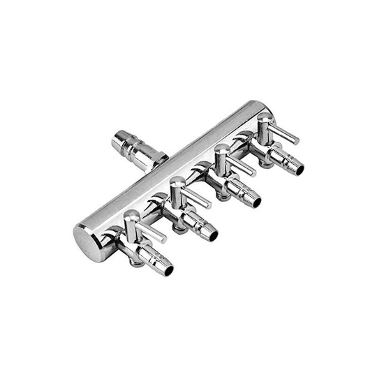 Aquarium Air Flow Splitter Fish Tank Stainless Steel Air Control Valve Aquarium Oxygen Distributor Fish Tank Air Pump Accessories (4 Way)