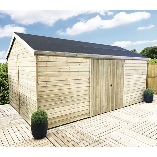 Justinich 12 ft. W x 15 ft. D Solid Wood Garden Shed