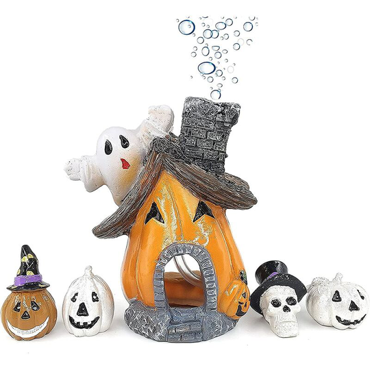 Benobby Kids - Aquarium Decoration Halloween Pumpkin Haunted House, Fish Tank Decoration Ornament Halloween Aqua Ornaments Landscape Decoration Fish