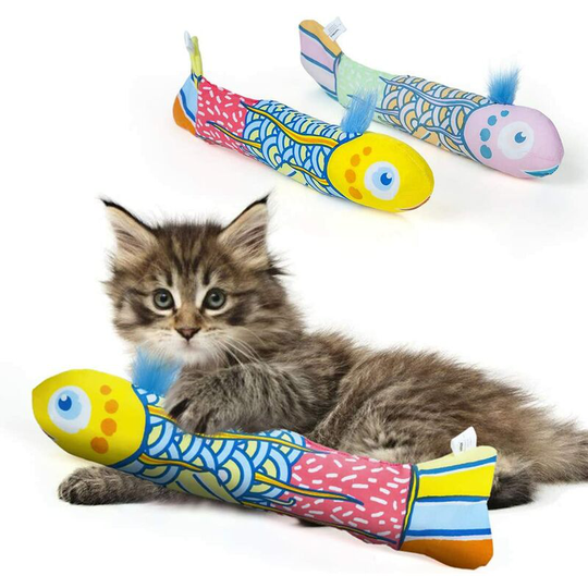 Catnip Cat Toys - Catnip Toys for Indoor Cats, Stuffed Chew Bite Catnip Teething Toy Set for Kitten