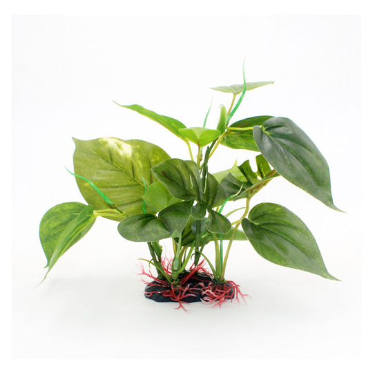 Artificial Green Plastic Fish Plastic Fish Tank Lotus Plant, Medium Size 21.5cm