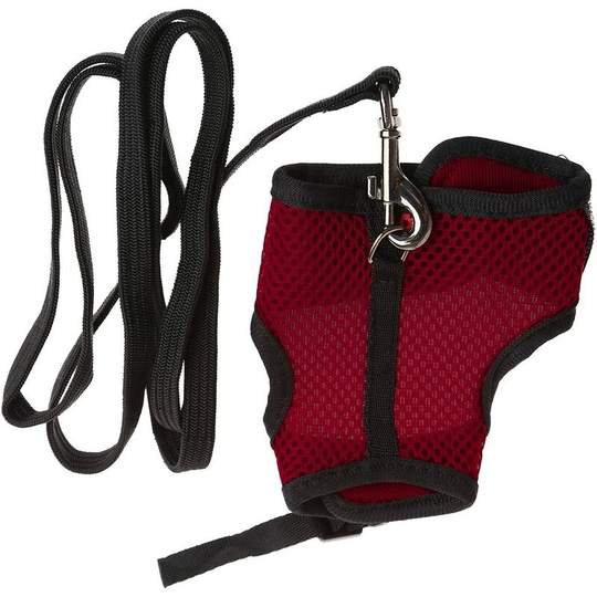 Modou - Hamster Rabbit Mesh Harness Leash Ferret Guinea Pig Small Animal Pet Walking Red s
