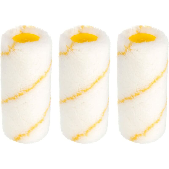 Paint Roller Cover 4 Inch Fiber Brush 0.4 Long Nap for Household Wall Paint Treating 3Pcs