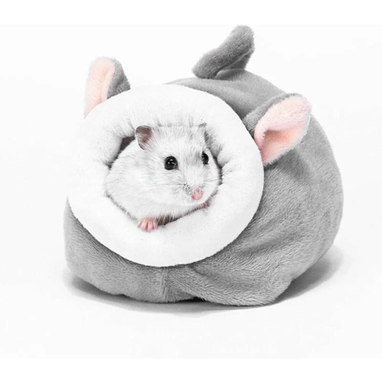 Osqi - Hamster Small Cotton Nest Winter Sleep Nest House Cotton Rabbit Nest Winter Warm Cotton Sleeping Nest for Small Animal Mini Hedgehog, Gray
