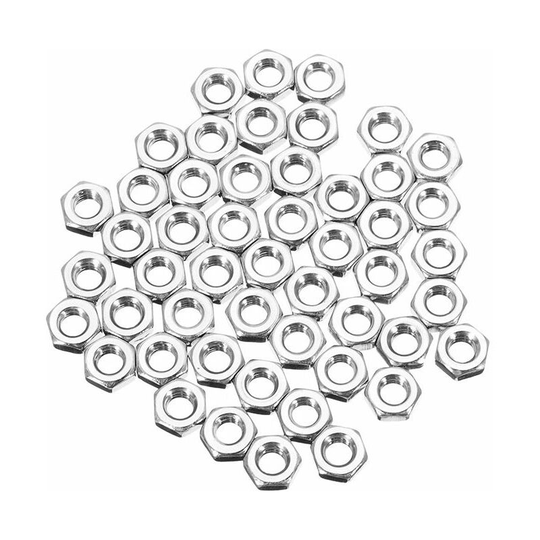 Suleve 50pcs Metric Coarse Thread Stainless Steel Screw Thread Hex Nuts M2 M3 M4 M5 M6