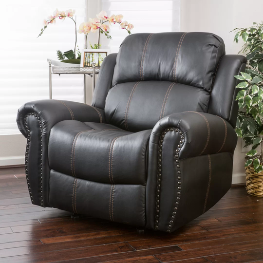 Faulks Faux Leather Manual Glider Recliner