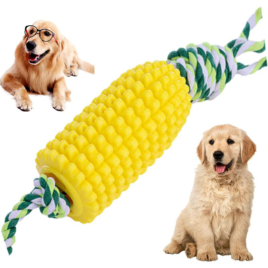 Dog Corn Toy,Interactive Corn-Shaped Pet Molar Stick,Puppy Teething Chew Toys, Tough Dog Toys with Natural Rubber for Large and Medium Small Dog,