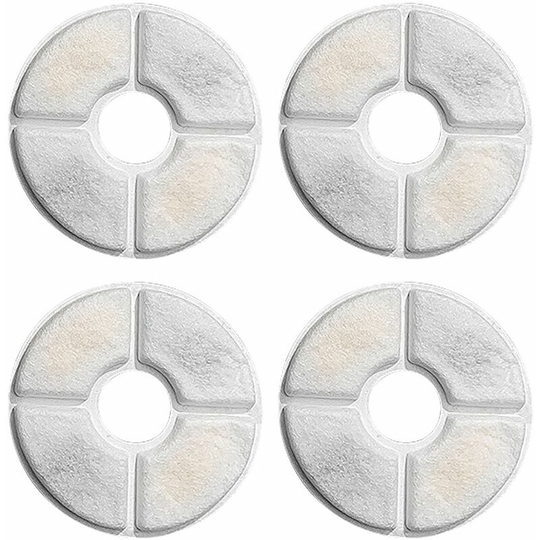 Cat Water Fountain Filter Active Carbon Resin Filter Replacement Round Pet Water Dispenser (4PCS)