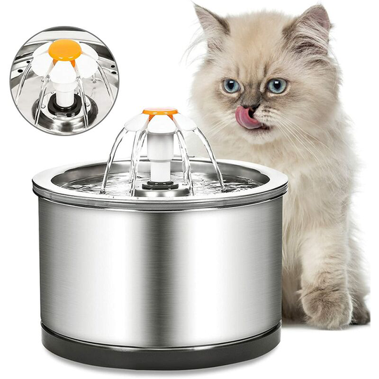 Diealles Shine Cat Water Fountain, 2.5L 4-Stage Silent Cat Fountain, Cat Water Fountain with led Light and Filter Thsinde