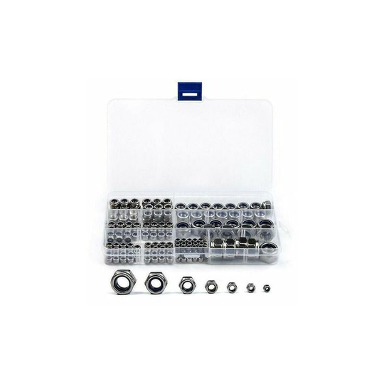 Echoo - 170pcs Hex Ecro In 304 Stainless Steel Icros Brake M3 M4 M5 M6 M8 M10 M12 For Silver Bolt Hardware Assortment Bolt Assortment