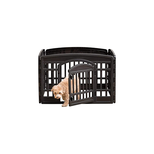 Iris Ohyama, Dog playpen / puppy playpen, door with latch, clips for easy assembly & disassembly, weather-resistent, for dog - Pet Circle CI-604E