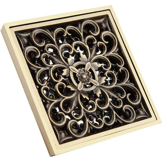 Benobby Kids - 10cm Antique Brass Litter Strainer Cover Grid for Home, Kitchen, Bathroom, Toilet, Laundry Room, Outdoor Garden (Set of 2)