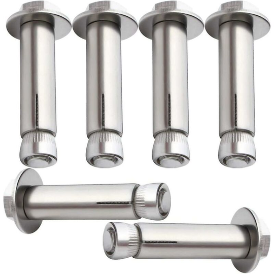 6pcs Expansion Bolts Screws M8 Bolt Fixing Anchors, 304 Stainless Steel External Hex Nut Socket Bolt, M8 X60mm