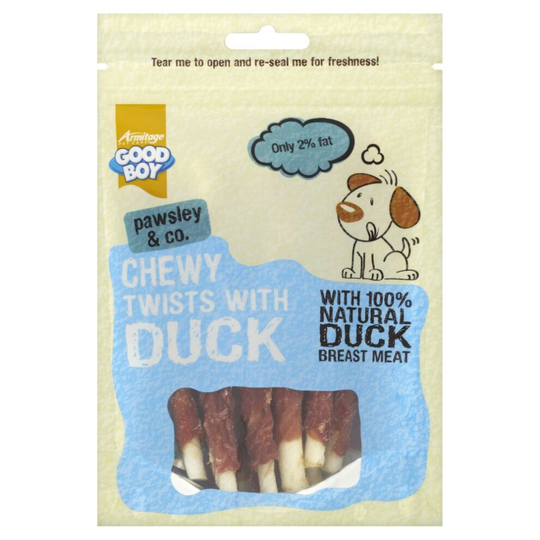 Armitage Good Boy Pawsley Deli Chewy Duck Twists Dog Treat