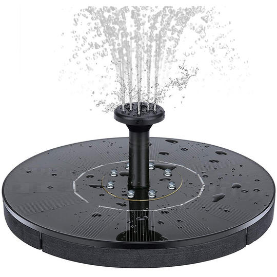 Solar Fountain Pump with led Lights Solar Water Pump 4 Different Spray Pattern Heads for Bird Bath Fish Tank Pond Garden Decoration