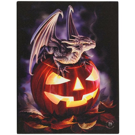 Trick Or Treat Canvas Plaque (One Size) (Black/Orange/Grey) - Black/Orange/Grey - Anne Stokes