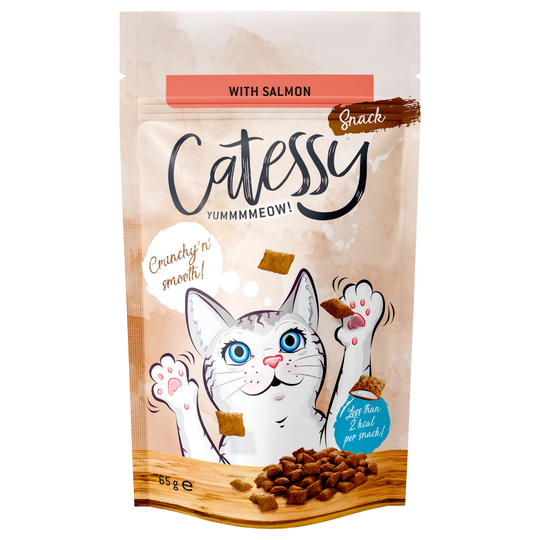 Catessy Crunchy Snacks Saver Pack 3 x 65g - Salmon, Vitamins & Omega-3