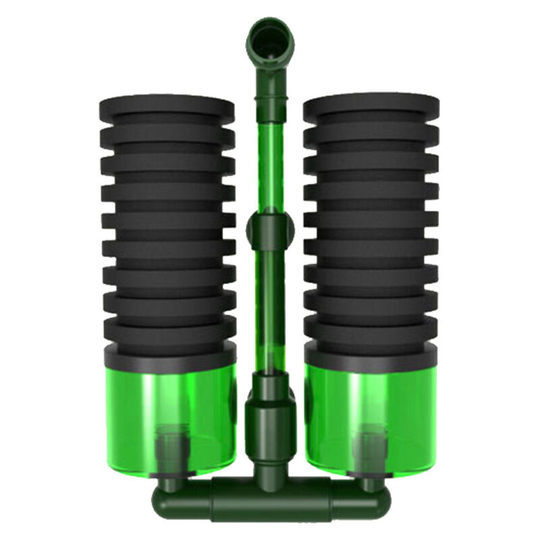 BR-Vie Aquarium Filter Contains 2 Sponges, 1 Filter Holder in the Sponge, 2 Suction Cups and 2 Media Boxes, Aquarium Dual Sponge Air Pump Filter Fits