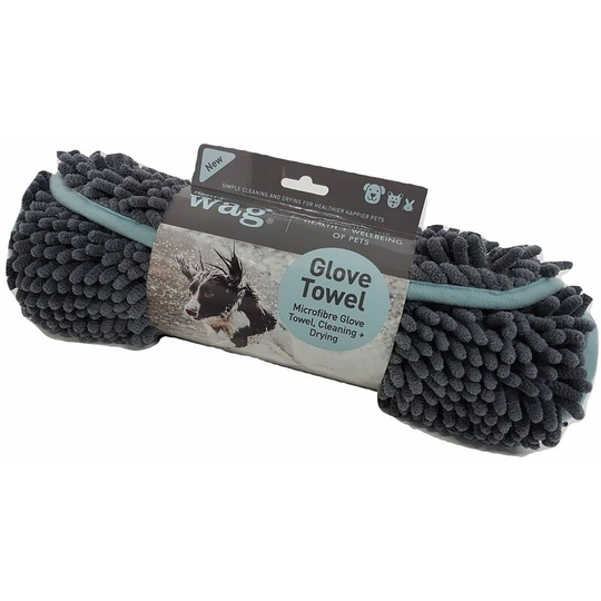 Henry Wag - Microfibre Glove Towel - Blue/Grey - 40809