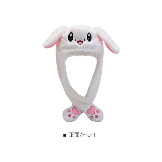 Rabbit Hat with Led Light, Moving Ear Funny Jumping Hat, Plush Beanie, Holiday Hat, Funny Cute Ears, Role Play Hat, Cute Animal Very Interesting Hat