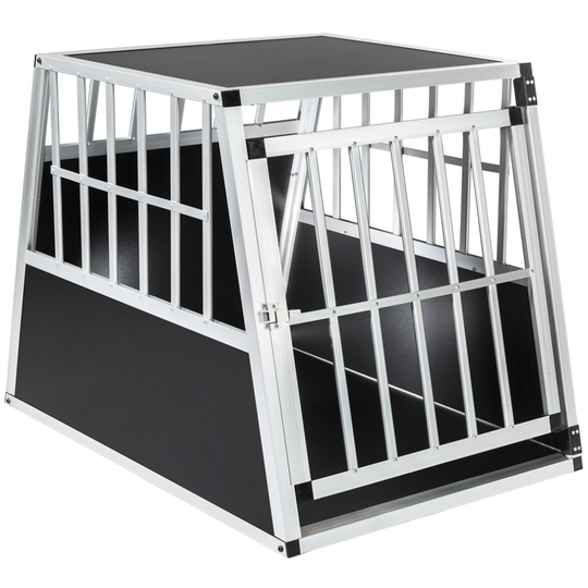 tectake Dog crate standard shape single - dog cage, puppy crate, dog travel crate - black