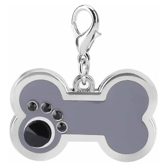 Alloy Pet id Tag Animal Name Identification Pendant id Tag Name Necklace (Grey)