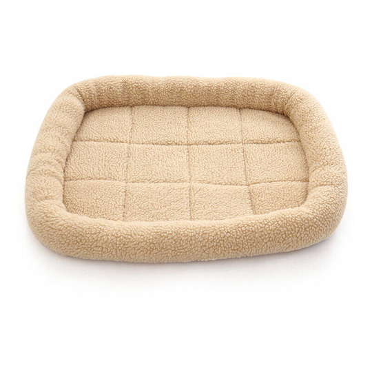 Waterproof Fleece Pet Bed Winter Warm Dog Bed Cat Bed Mat Lounger Sofa Cushion Kennel Pet Products,model:Beige S