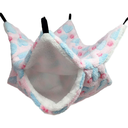 Pet cage hammock, for chinchillas, squirrels, other small animals, 34 x 34 cm (pink) - Litzee