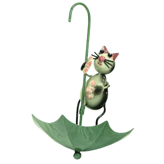 (Cat) Mix & Match Animal Garden Hanging Metal Umbrella Bird Seed Feeder Outdoor Gift