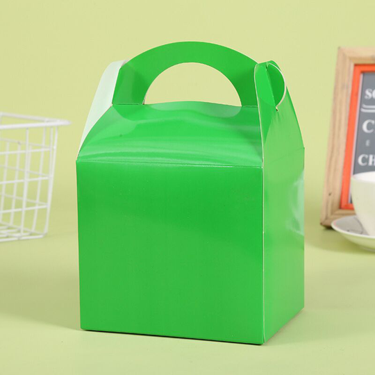 Ilovemilan - Pack of 24 Paper Treat Boxes - Gable Favor Boxes - Fun Party Play Goodie Boxes - 2 Dozen Bright Green Birthday Party Shower Loot Gift