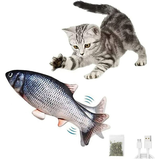 Colording Moving Cat Kicker Fish Toy 30cm Funny Interactive Pets Chew Bite Supplies for Cat Kitten Fish Flop Cat Toy-B