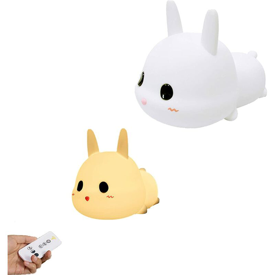 Einemgeld - Kids Led Night Light, Cute Rabbit Silicone Baby Battery Operated Lamp, Touch Control Light, Usb Rechargeable With, Color Changing