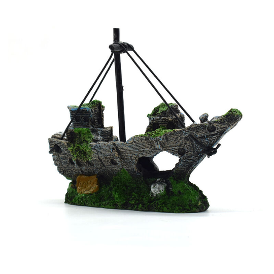 Aquarium decoration Sailing boat decoration - ideal for small shrimps, fish, turtles.