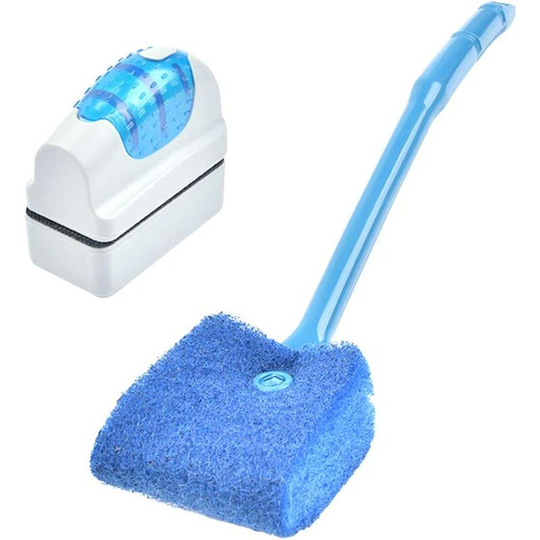 2pcs Magnetic Glass Cleaning Brush Aquarium Sponge Brush Algae Cleaning Brush Glass Magnet Scraper for Aquarium
