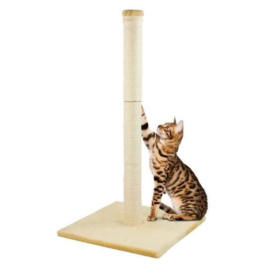 Large Beige Cat Scratching Post Activity Tree Kitten Climbing Tower Pole Toy - Beige - KCT