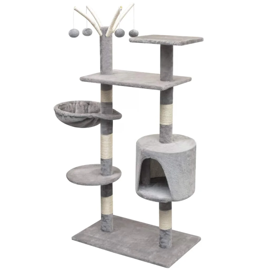 Corder Archie & Oscar Cat Tree with Sisal Scratching Posts 125 Grey in , Grey in , 96 x 35 x 125 cm