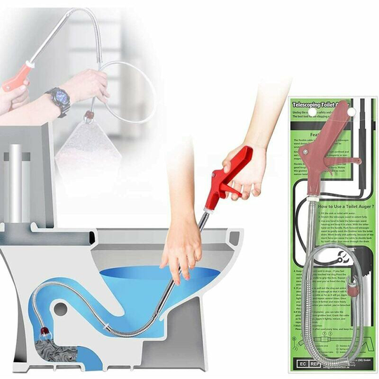 1.3m Ferret Toilet Drain Unclog, Hand Crank Unclog with Eagle Claw