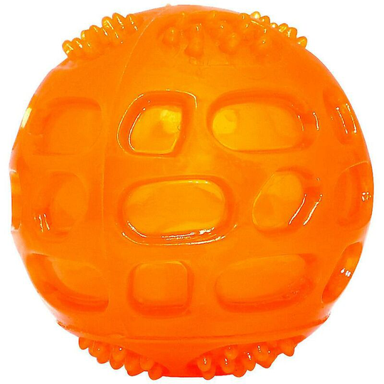Dog Chew Ball Toys Indestructible Floating Rubber Sound Ball (Orange)