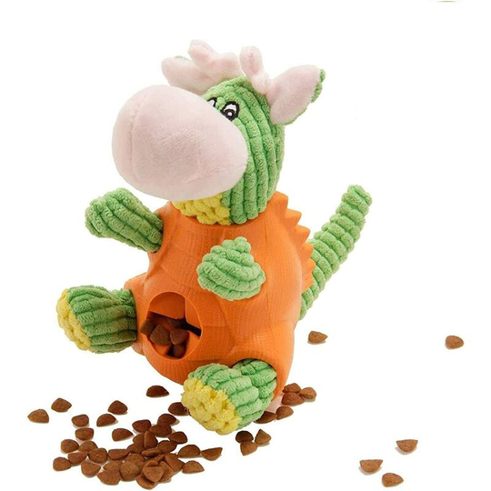 Bette Dinosaur Shaped Dog Toy, Dog Chews Toys Plush Dog Food Toy, Dog Training Games, Squeaky Toys Interactive Dogs