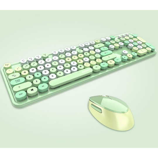 Cordless Mechanical Keyboard Mouse Round Cap Keyboard Office Desktop Keyboard and Mouse Set