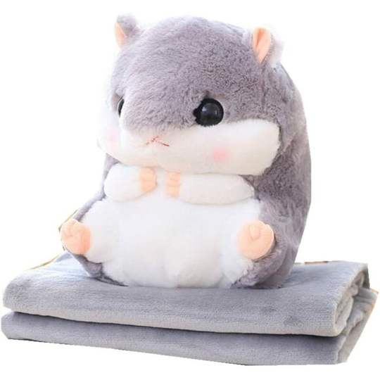 Cute Hamster Hiding Pillow And Soft Blanket 100X170 Cm