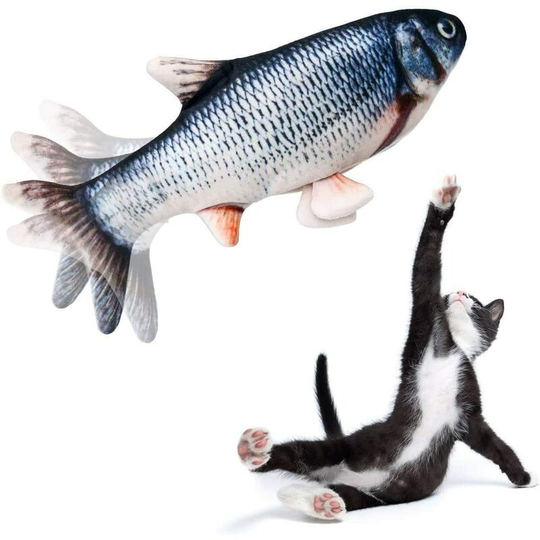 Flopping Fish Cat Toy with Catnip Bag - Lifetime Replacement - 7 Types Fish for Choice - Motion Kitten Toy, Plush Interactive Cat Toys, Fun Toy for